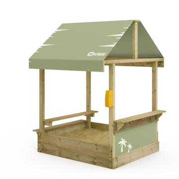 Zandbak met dak en picknick tafel Wickey Dinky 115x135x28 cm  835204