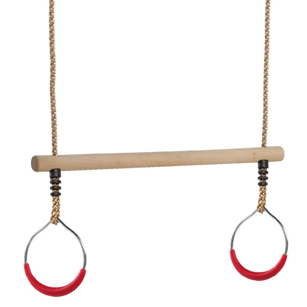 hoog lezer Geletterdheid Rekstok trapeze met ringen voor kinderen, turnringen | Wickey.nl