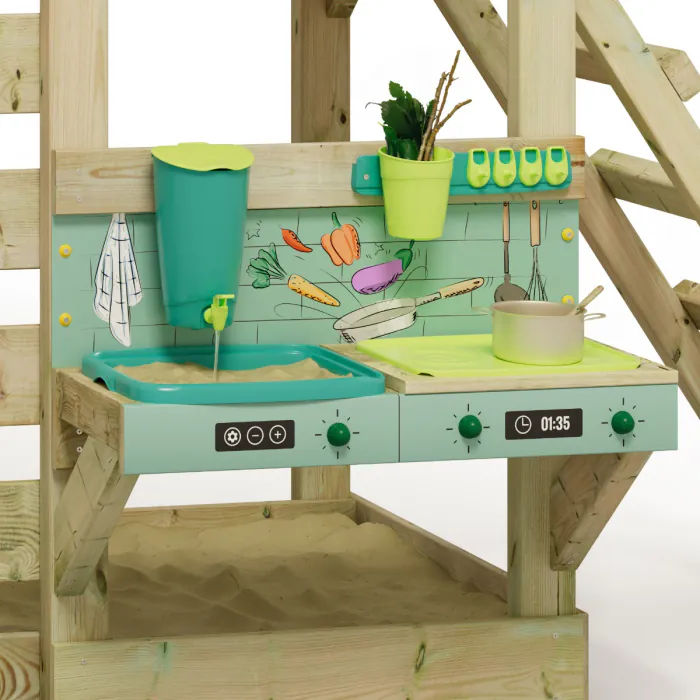 Costzon - Cocina de juguete de madera para niños. Utensilios de coci