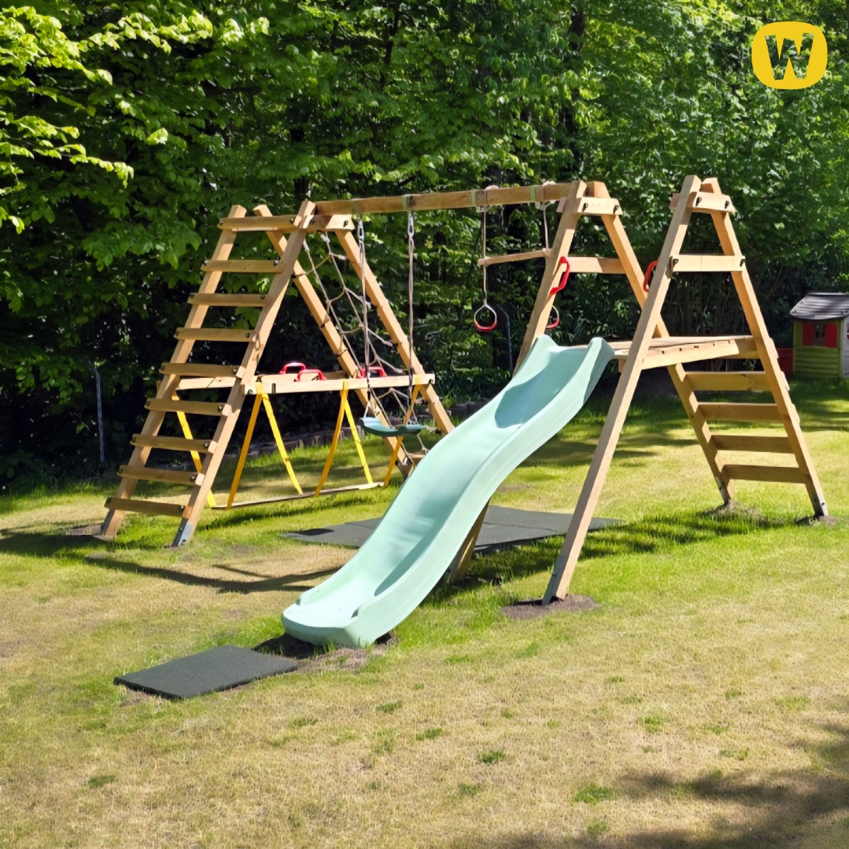 Schommel met glijbaan en klimaanbouw Smart Shake 1000561_k